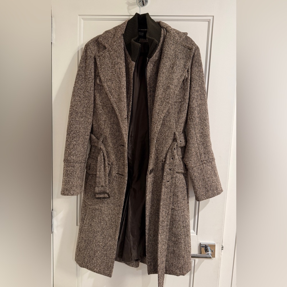 Women's Brown Tweed Coat